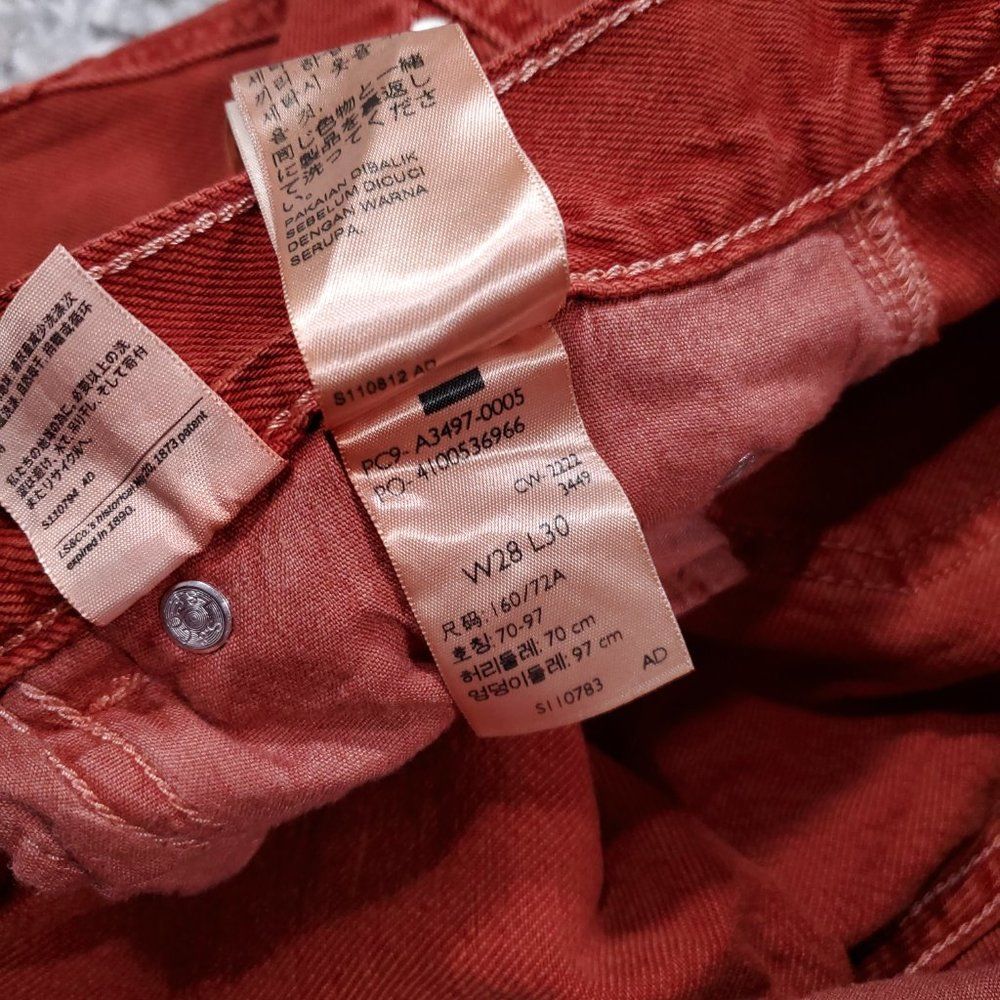 Levi’s Premium Dad Utility Jeans Baggy Loose Relaxed Straight Leg Red 28 x 30 - Picture 8 of 13